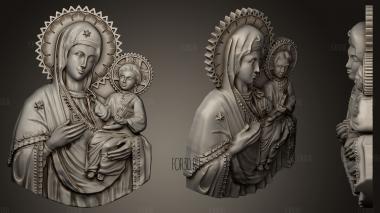 Icon of Our Lady stl model for CNC